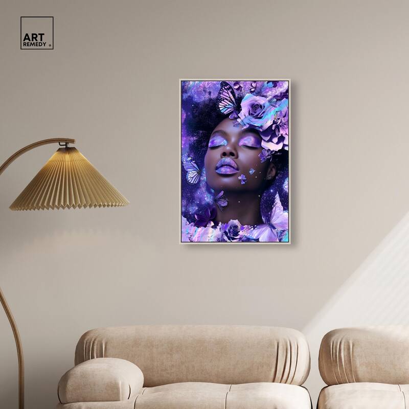 A Glistening Neon Woman Canvas by Art Remedy