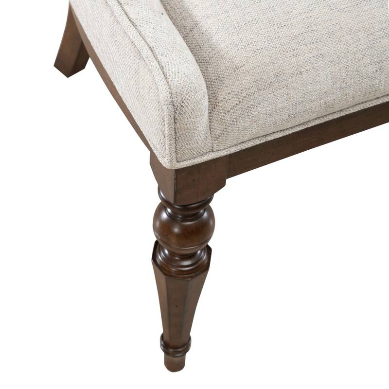 Arden Road Satin Cherry Upholstered Dining Side Chairs with Gray Linen Set of 2 - Width 22" x Depth 26" x Height 42"