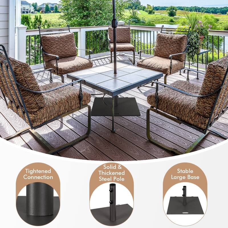 Gymax 50 LBS Patio Umbrella Base Stand 24'' Outdoor Square Market