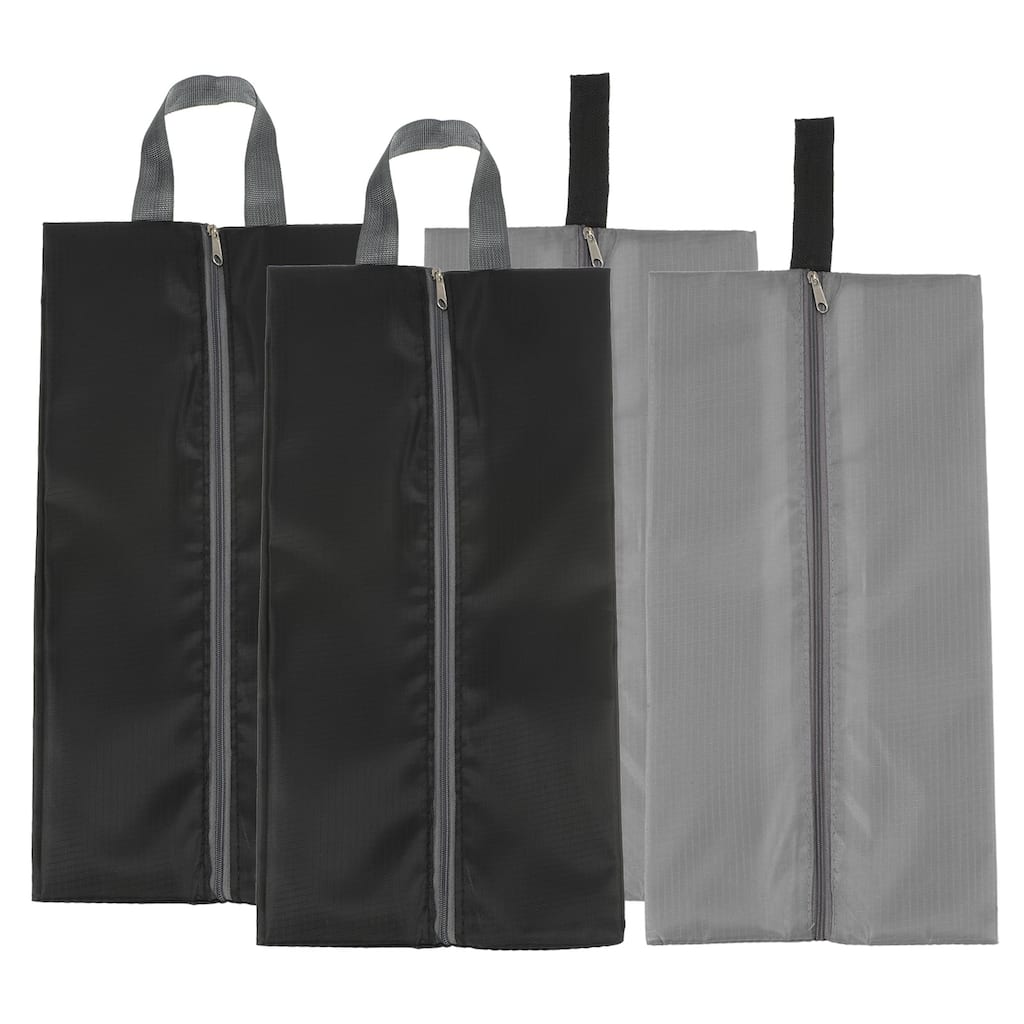 4pcs Waterproof Shoes Bags, 39.3 x 19cm Travel Shoe Organizer Bag, Multicolor - Black, Gray