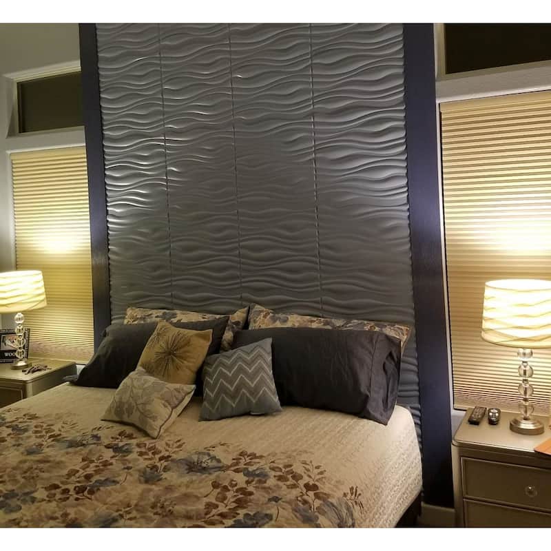 Art3d PVC Wave Board Textured 3D Wall Panels,19.7" x 19.7" (12 Pack)