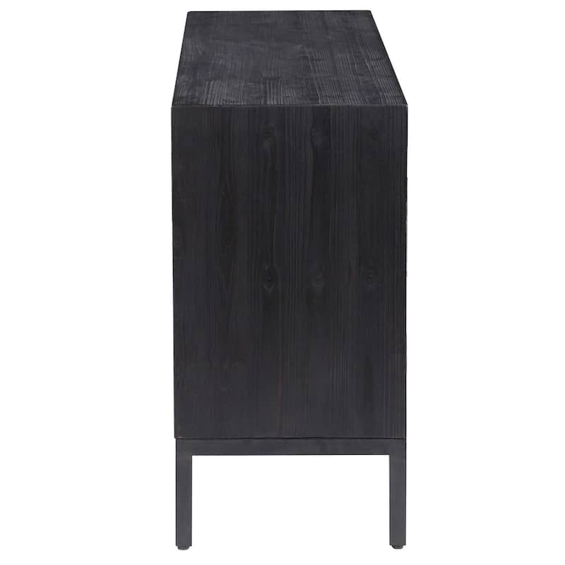 43" Black and Bronze Contemporary 2 Door Cabinet