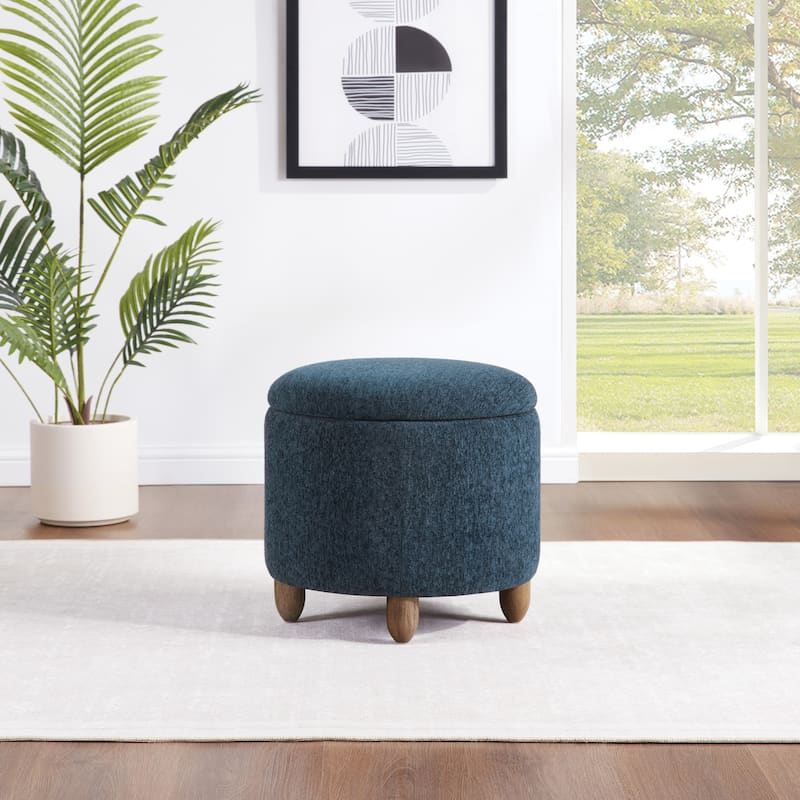 Lyra Storage Ottoman with Medium Oak Legs