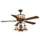 preview thumbnail 8 of 7, Yellowstone 56 in. Bronze Rustic Ceiling Fan, Reversible Rosewood-Dark Walnut Blades, LED Lighted Wildlife Motor Housing, Remote