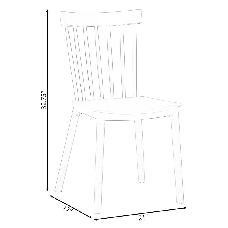 Modern Plastic Dining Chair Windsor Design with Beech Wood Legs