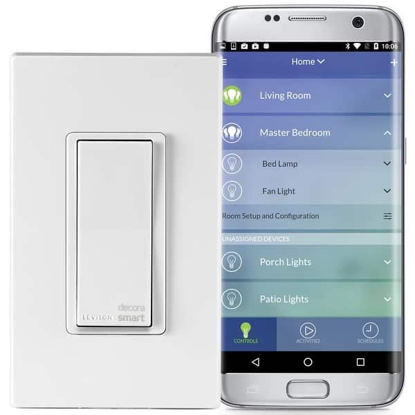 Leviton R01DW15S1RZ Decora Smart WiFi Universal LED/Incandescent