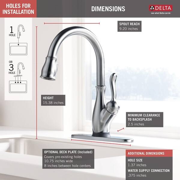 Shop Delta 9178t Leland Pull Down Kitchen Faucet With On Off Touch