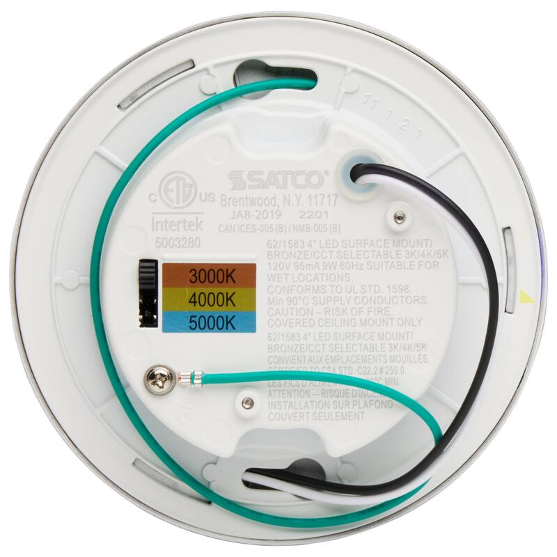 4 inch LED Surface Mount Fixture CCT Selectable 3K/4K/5K Bronze