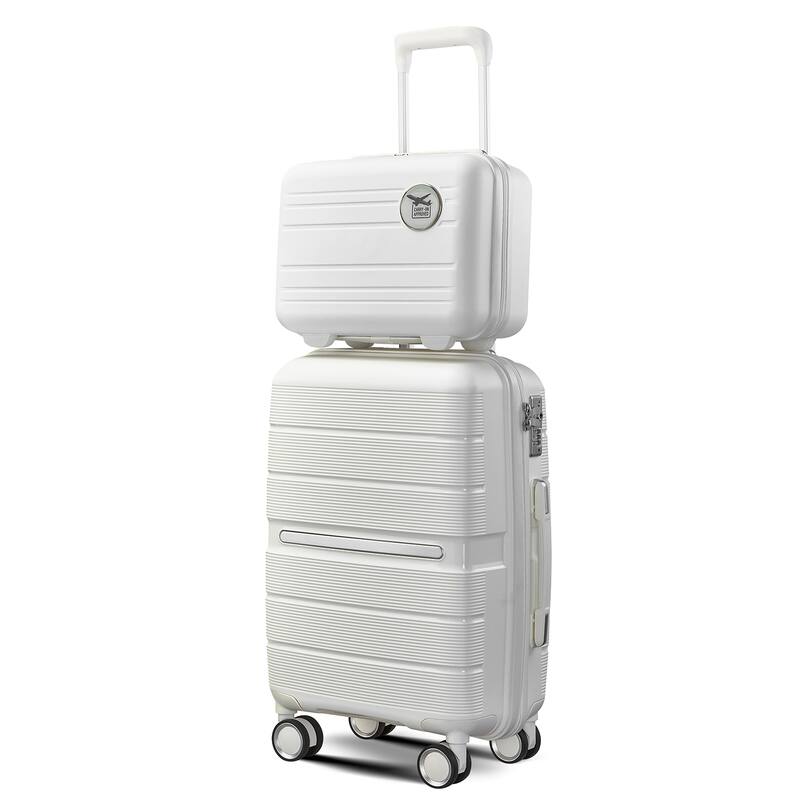 Luggage 4 Piece Sets, Expandable Carry On Luggage Set Hardshell PP, Suitcase Set with Wheels and Adjustable 3-level Handle