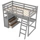 preview thumbnail 8 of 7, Twin Size Loft Bed with Desk and Storage Shelves and 2 Drawers