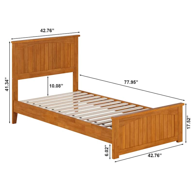 Naples Solid Wood Low Profile Platform Bed with Matching Footboard