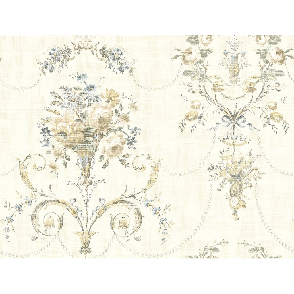 Seabrook Designs Janen Floral Vase Unpasted Wallpaper