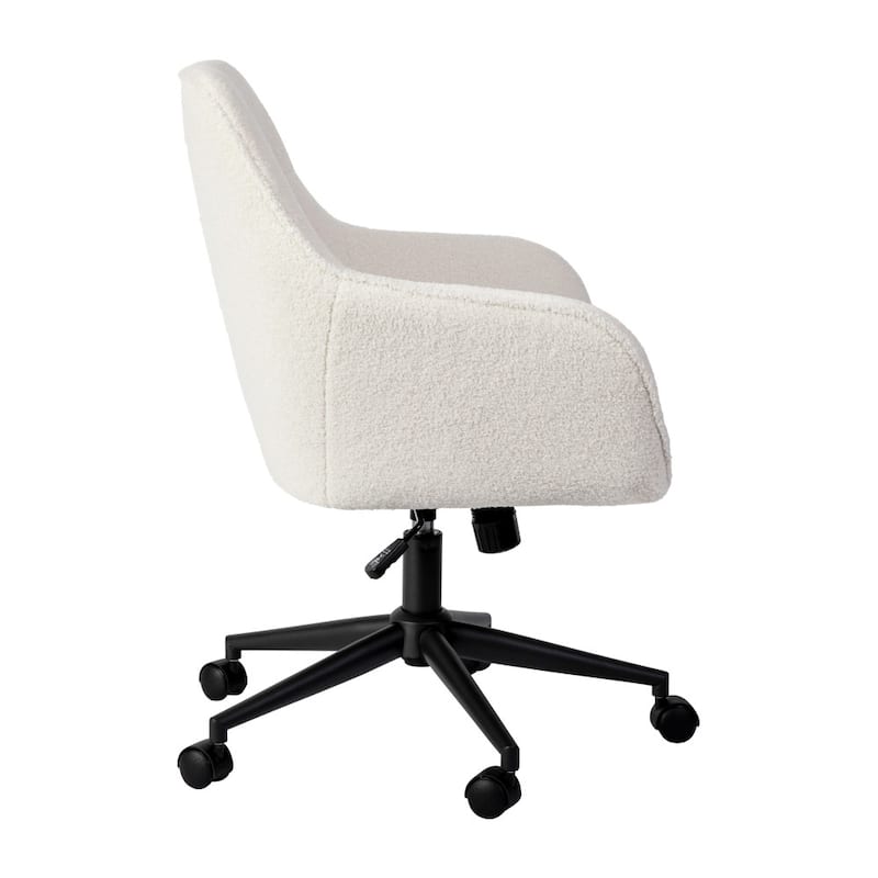Martha Stewart Rayna Upholstered Swivel Office Chair with Metal Frame