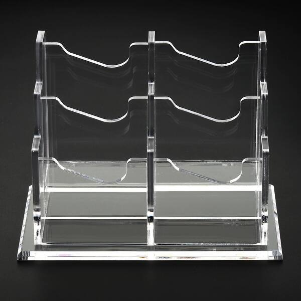 Business Card Holder Acrylic 4 Slots Desktop Card Display Stand Clear ...