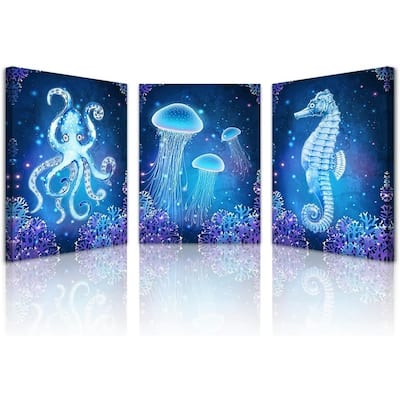 Blue Ocean Animal Seascape Canvas Prints Wall Art