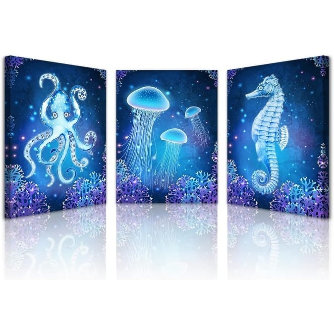 Blue Ocean Animal Seascape Canvas Prints Wall Art