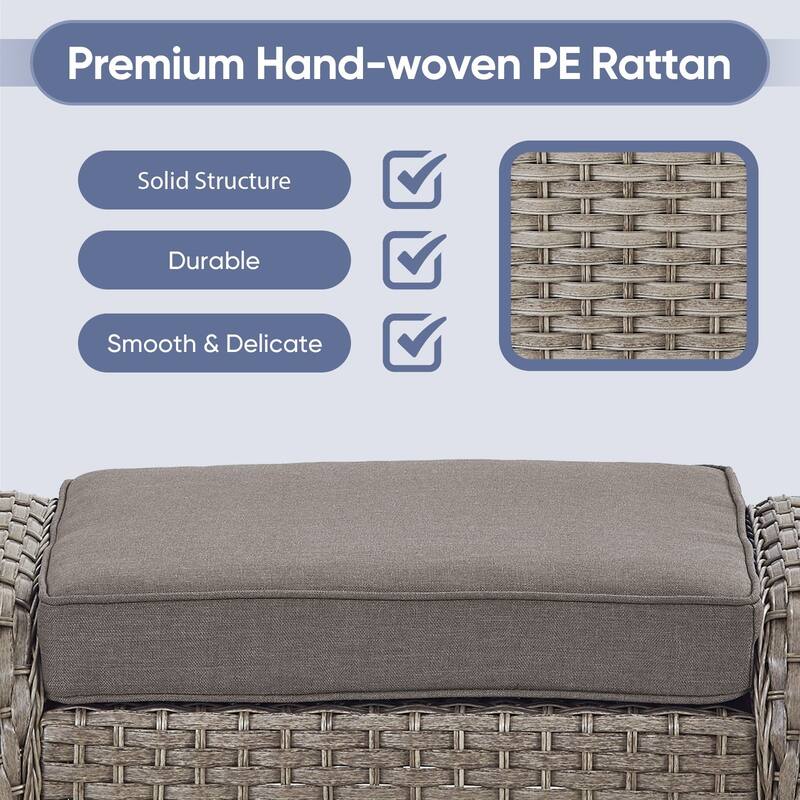 Gymojoy Outdoor Wicker Patio Furniture Sofa Chair Set Weather-Resistant