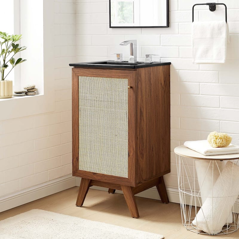 Soma 18" Bathroom Vanity - Walnut - Walnut Finish