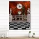 preview thumbnail 8 of 9, Designart 'Balcony with Clock and Tree Angels' Oversized Bohemian Wall CLock