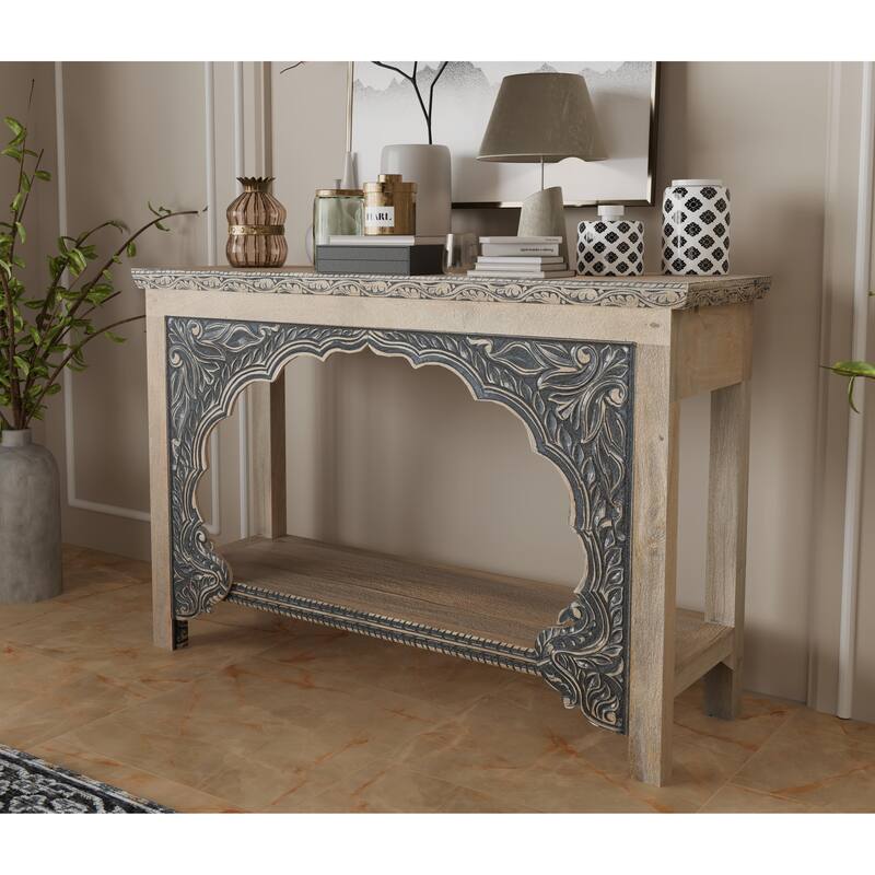Clara Carved Solid Wood Console Table