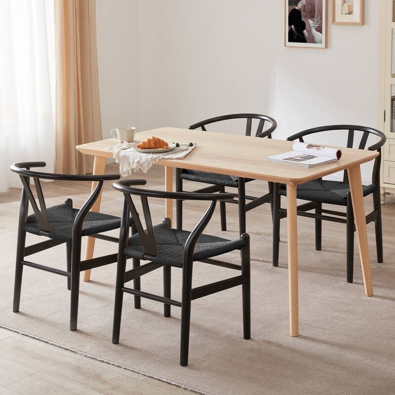 Wood Dining Room Chairs Mid Century Modern Wooden for Your Beach House, Fully Assembled, Set of2