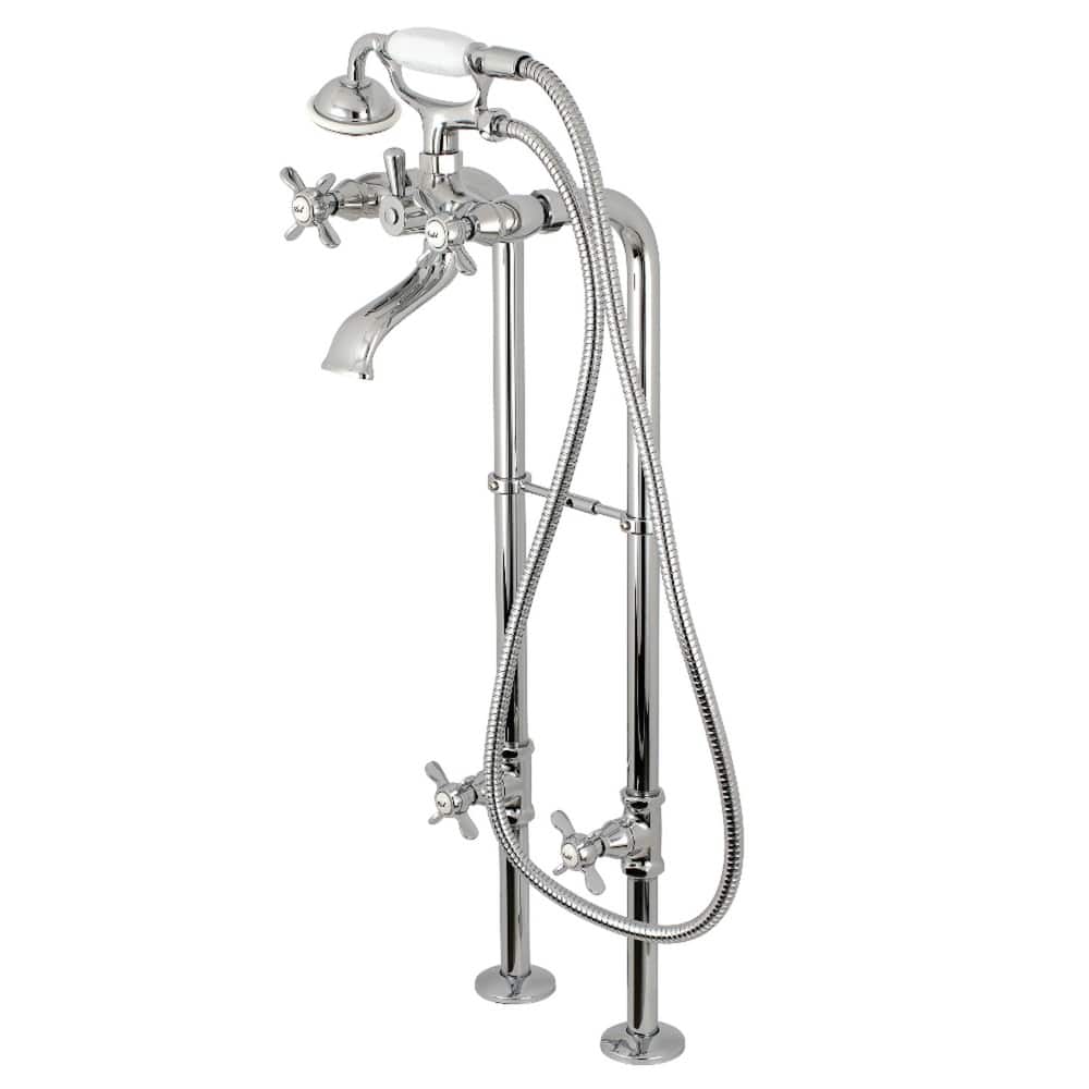 Kingston Brass Traditional Freestanding Tub Faucet with Supply Line and Stop Valve