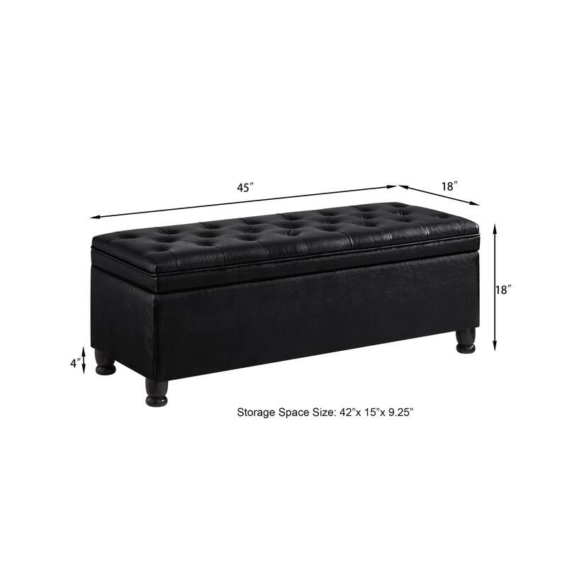Storage Bench with Spindle Wooden Legs
