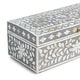 preview thumbnail 6 of 5, GAURI KOHLI Jodhpur Mother of Pearl Decorative Box - Gray, 16" - 16 x 8 x 6 inches