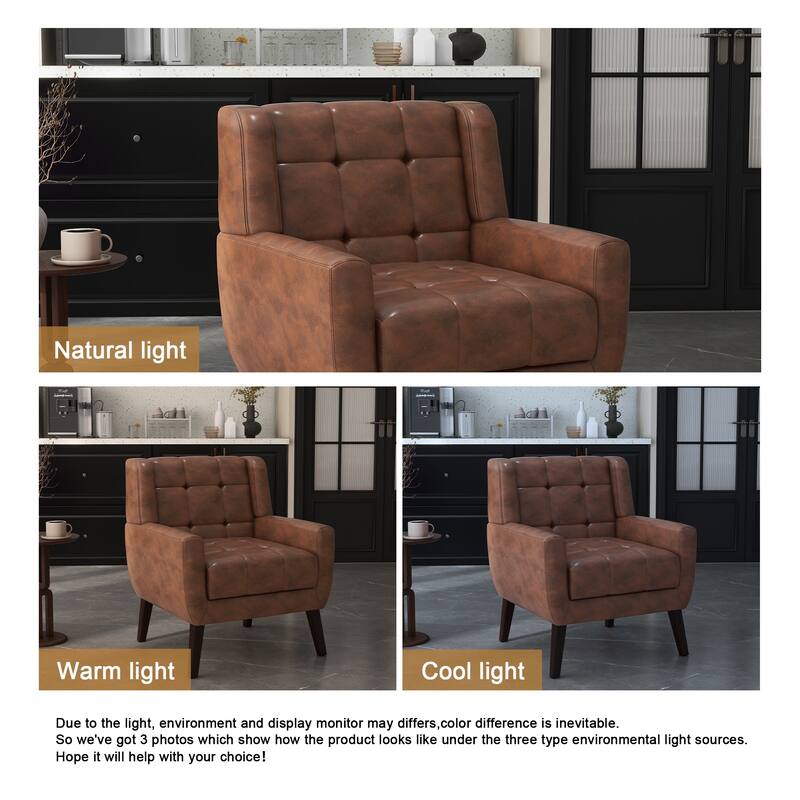 Tufted Upholstered Accent Armchair