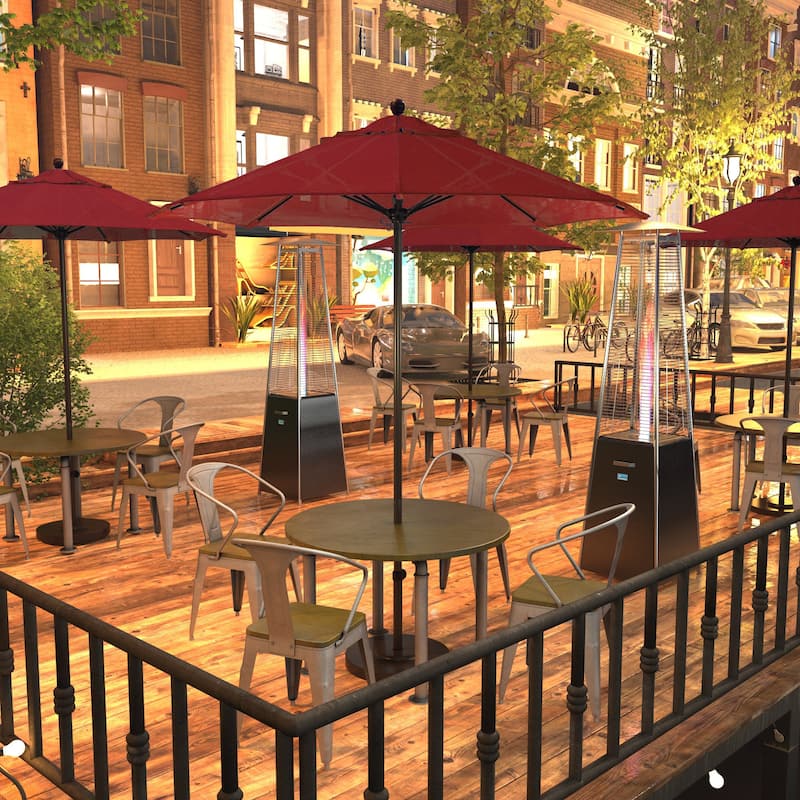 California Umbrella 7.5' Venture Series Patio Umbrella, Bronze Aluminum Pole Fiberglass Ribs Push Lift, Sunbrella Cilantro - Jockey Red
