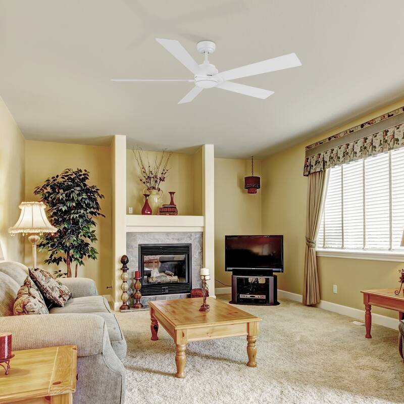 CARRO Bijou 60" 5-Blade Indoor Ceiling Fan with Remote-Downrod-White - N/A