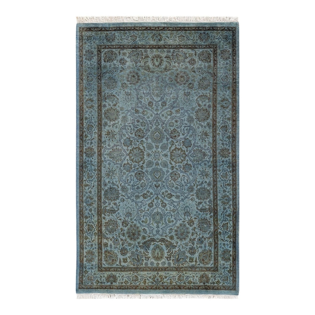 Overton Hand Knotted Wool Vintage Inspired Modern Contemporary Overdyed Gray Area Rug - 3' 2" x 5' 3"