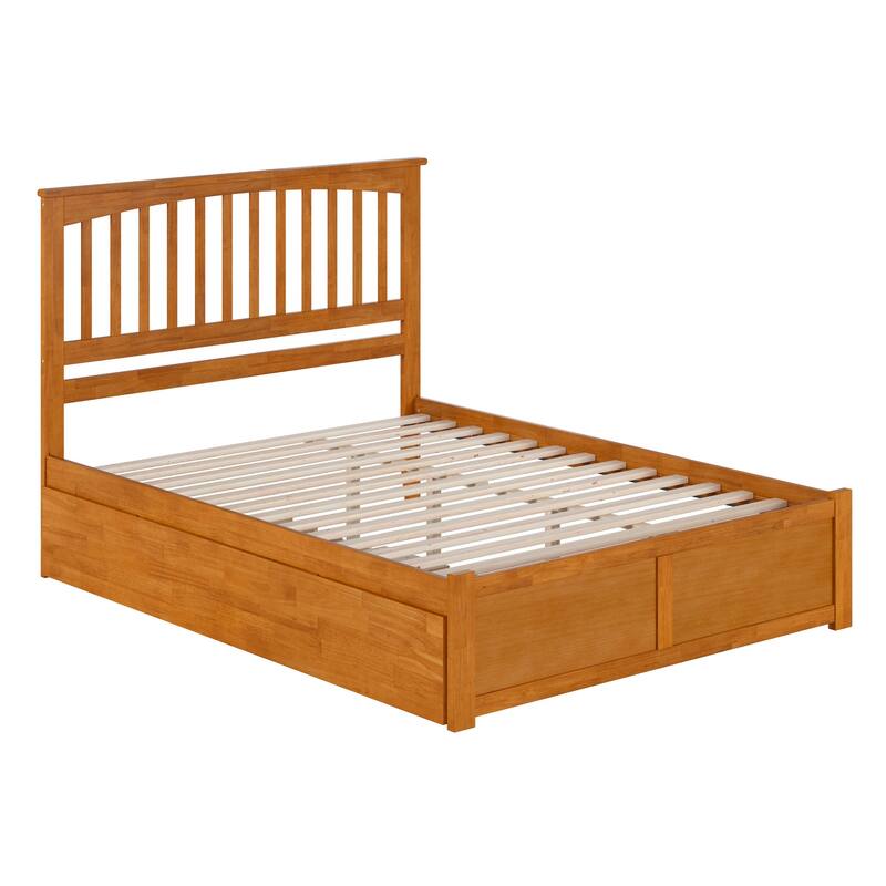 Mission Platform Bed with Footboard and Twin XL Trundle