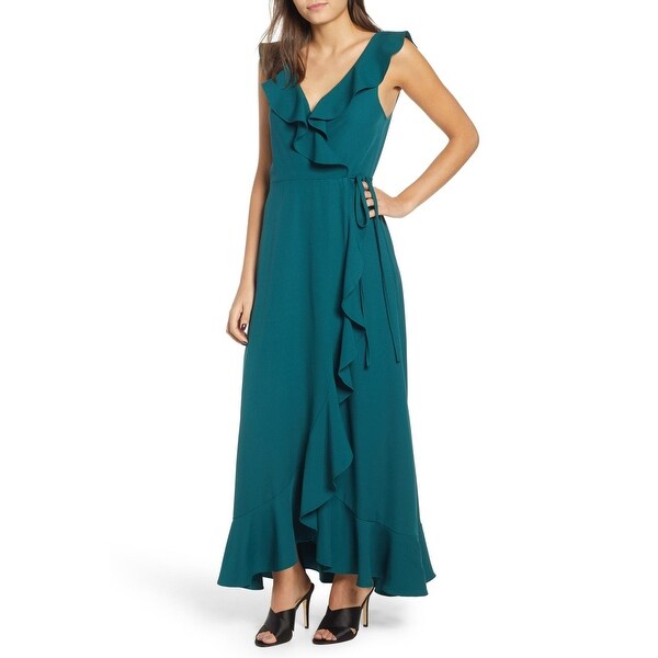 leith ruffle wrap maxi dress