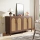 preview thumbnail 20 of 19, Set of 2 Rattan Sideboard, 59 Inch Buffet Cabinet with Doors, Accent Cabinet