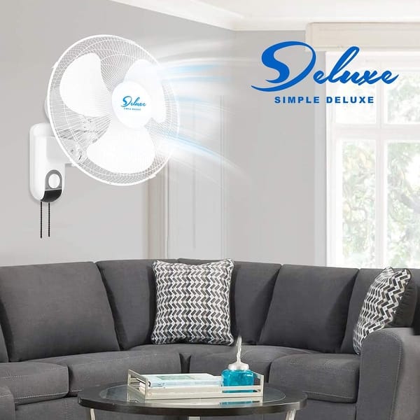 slide 2 of 7, Deluxe Household Wall Mount Fans 16 Inch Adjustable Tilt,90 Degree