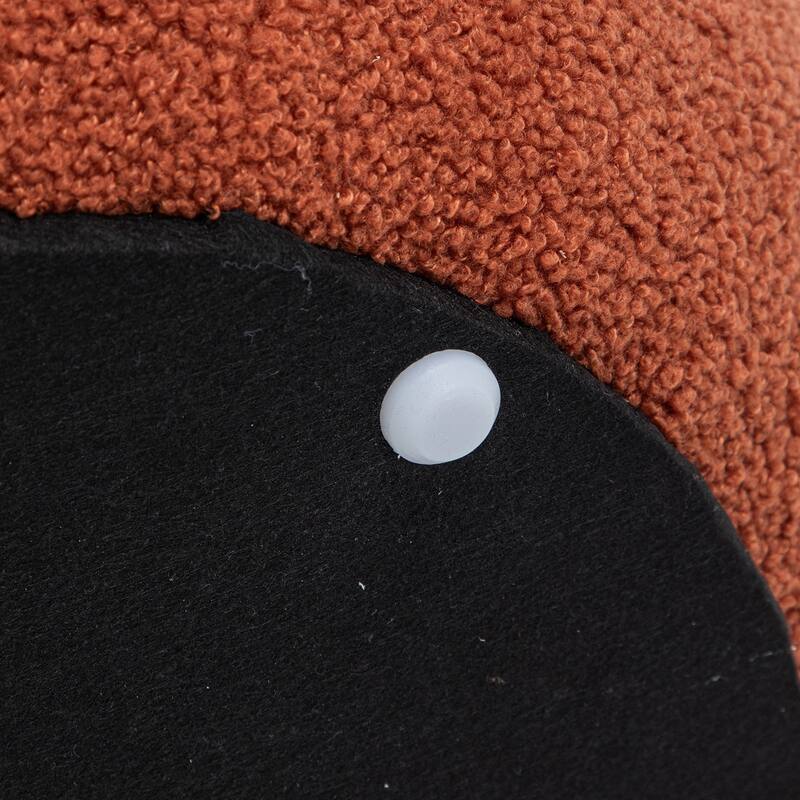 SEYNAR 25" Faux Sherpa Round Storage Ottoman - Large Cozy Bouclé Footrest Stool