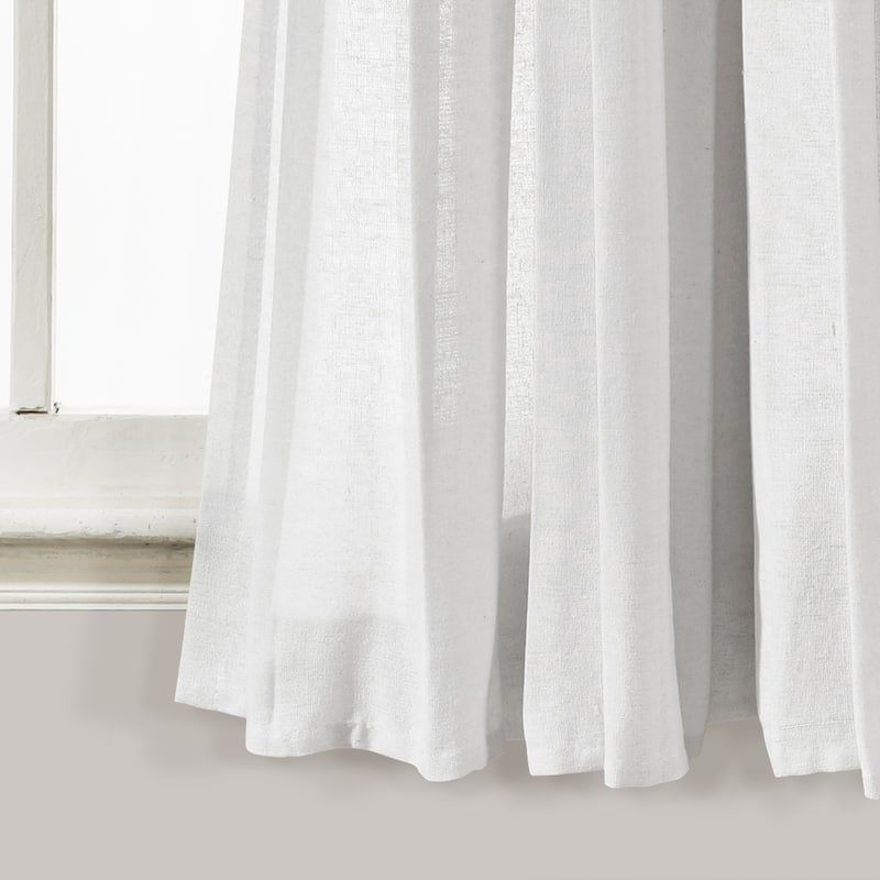 Lush Decor Linen Button Single Panel Window Curtain