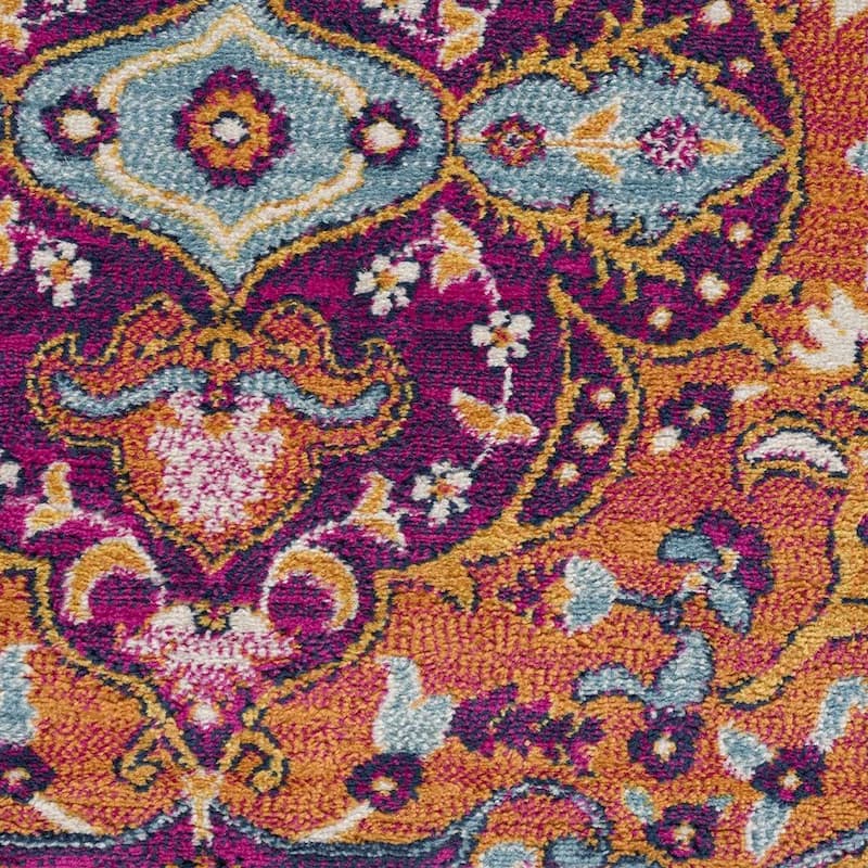 Tigris Pasha Oriental Medallion Bohemian Vintage Distressed Area Rug