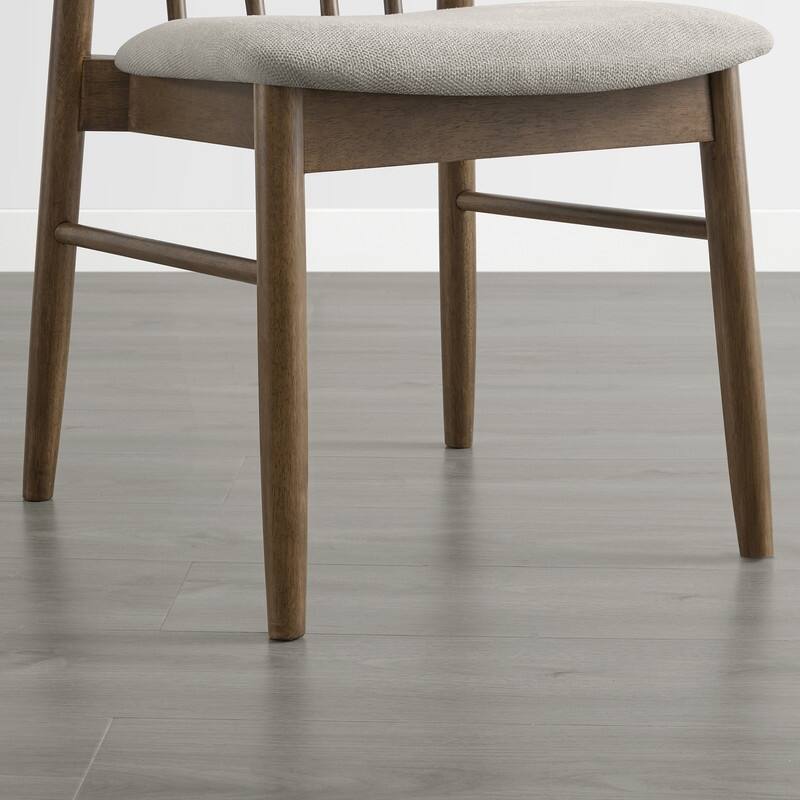 Spruce & Spring Windsor Spindle Back Upholstered Dining Chair with Solid Wood Frame