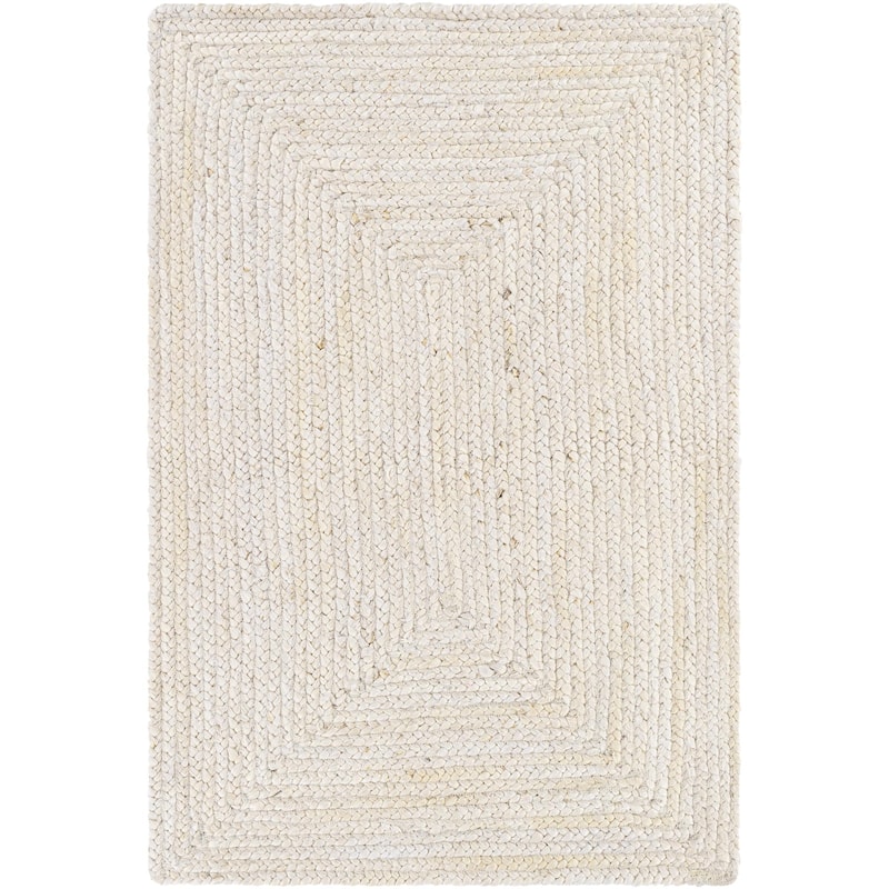 Livabliss Natural Braids Country Solid Area Rug - Cream - 6' x 9' Oval