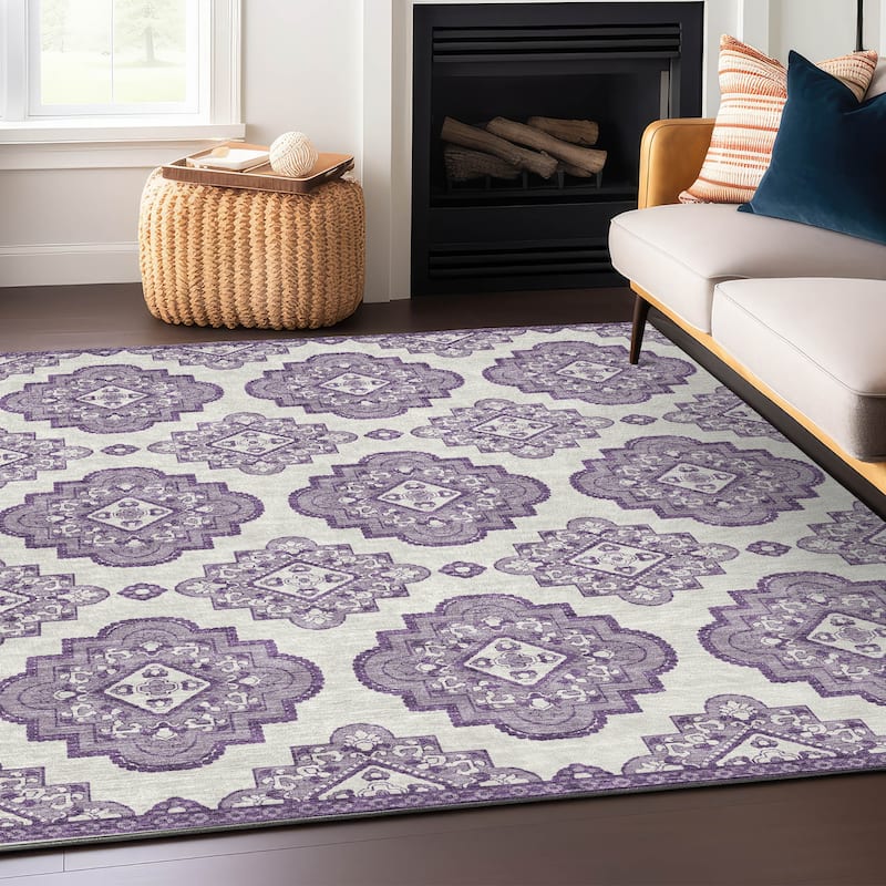 Machine Washable Indoor/ Outdoor Chantille Boho Moroccan Rug