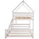 preview thumbnail 18 of 33, Space-Saving Twin Over Full House Bunk Bed with Guardrail and Ladder, No Box Spring Needed