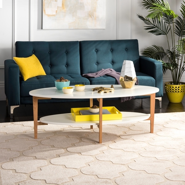 SAFAVIEH Mid Century Woodruff Oval Coffee Table 51.2