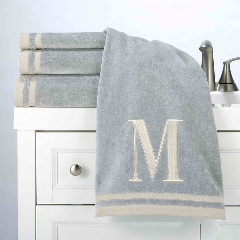 Avanti Linens GRY/IVR Monogram 5-Piece Towel Set