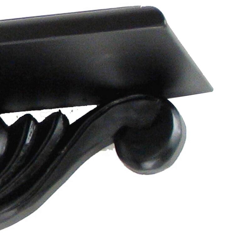 Hand Carved Wooden Wall Shelf with Floral Design Display, Black