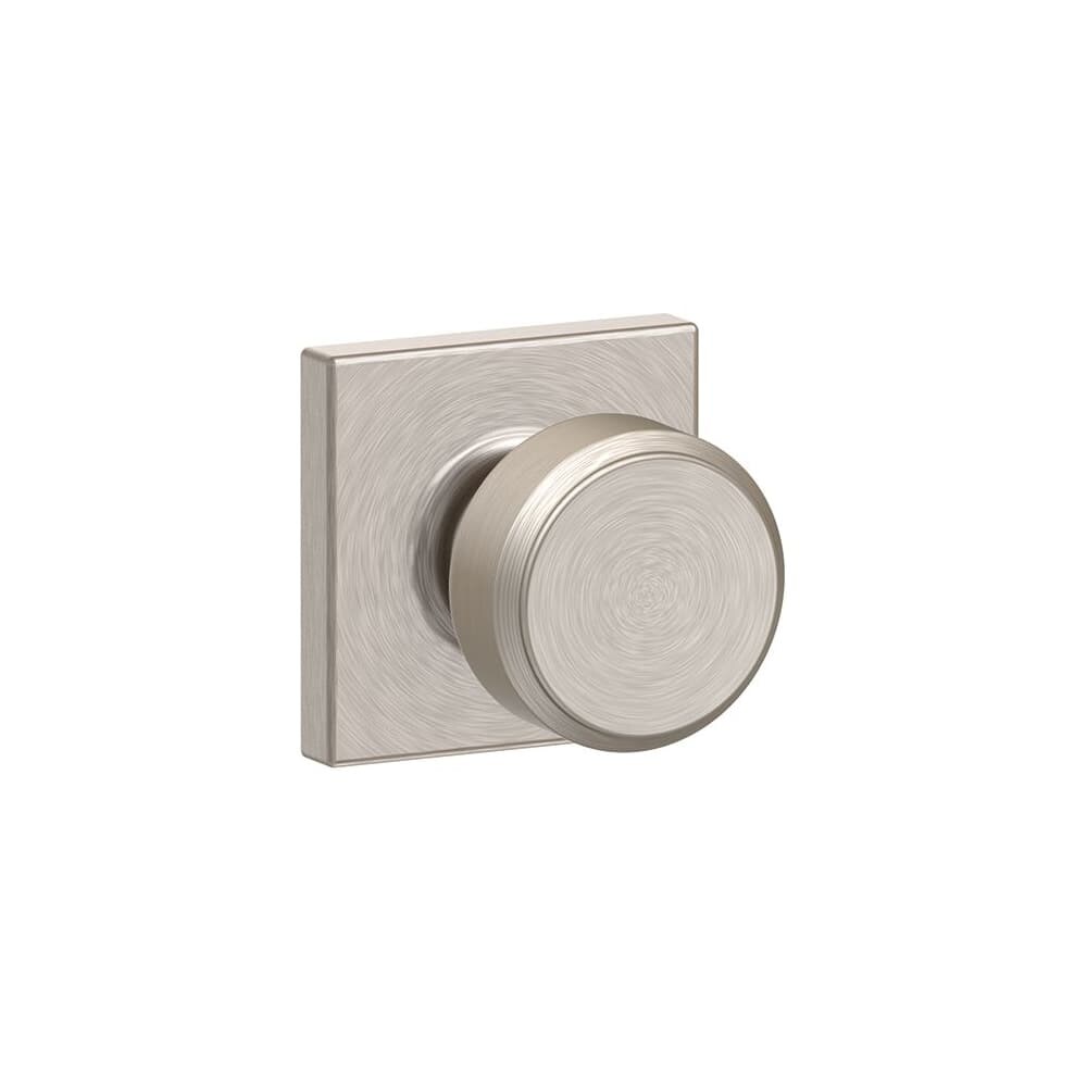 Schlage F10 Bwe Col Bowery Passage Door Knob Set With Decorative Satin Nickel Overstock 16081799