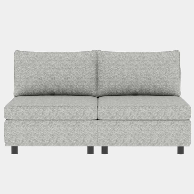 129'' Convertible 8-Seat Modular Sectional Sofa with Storage Ottoman and Comfortable Sleeper Options