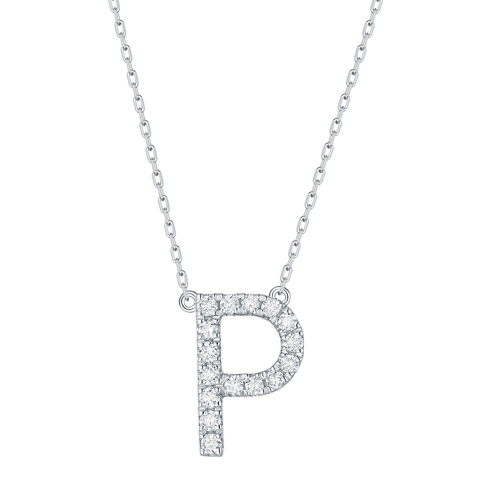 Shop Smiling Rocks 14k 0 22ct G H Vs1 Lab Grown Diamond Alphabet Letter P Necklace Overstock 31606440