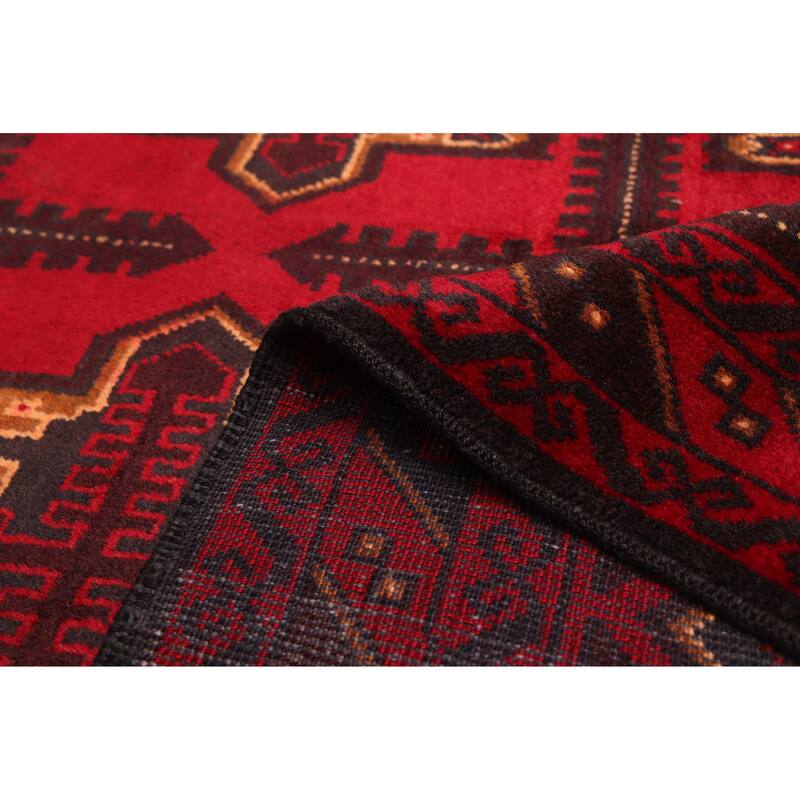ECARPETGALLERY Hand-knotted Teimani Red Wool Rug - 3'7 x 6'4